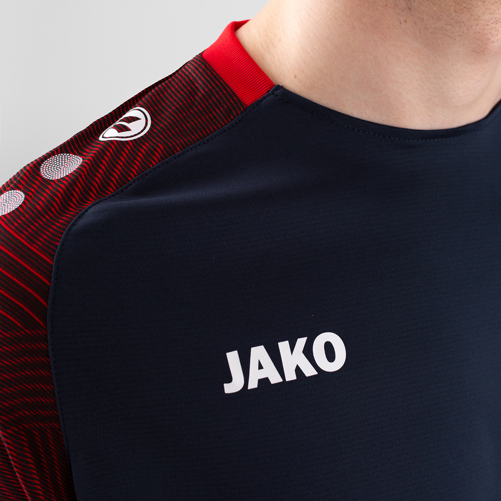 T-SHIRT JAKO PERFORMANCE, SEABLUE-RED MEN. 