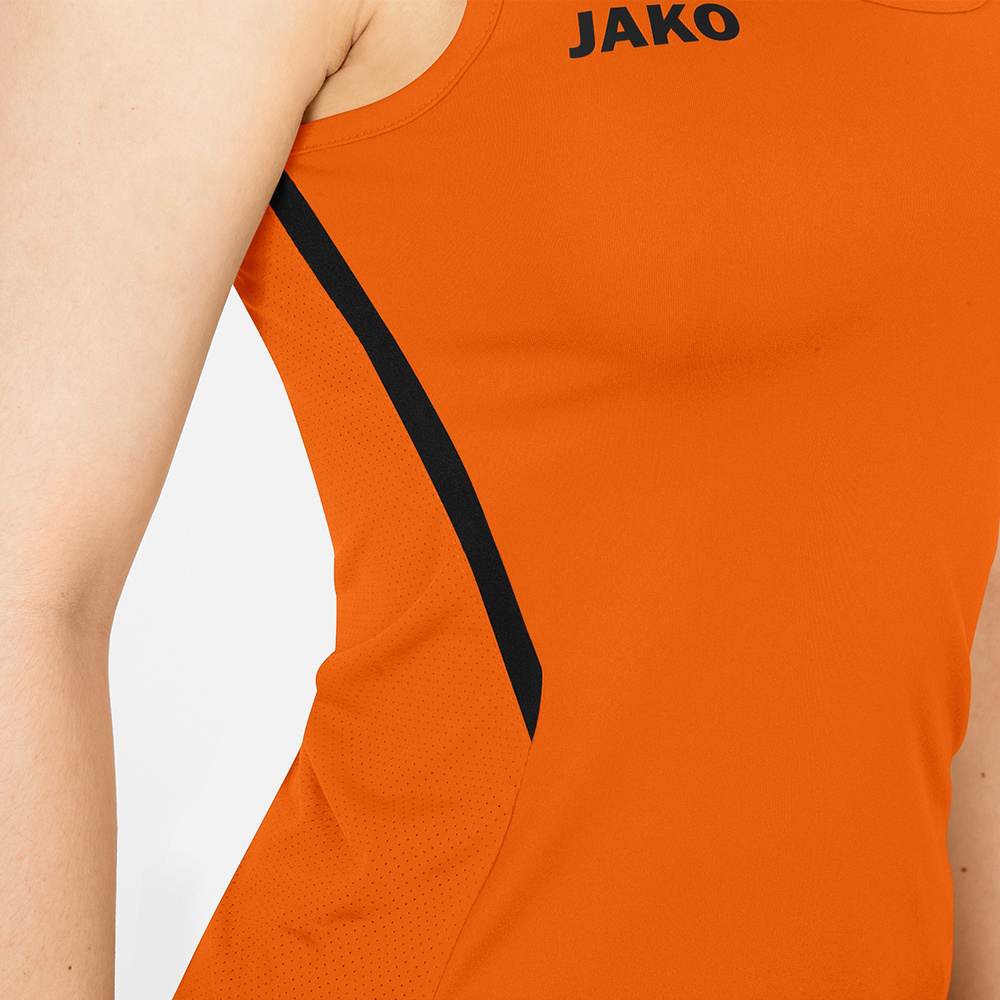 TANK TOP JAKO CHALLENGE, NEON ORANGE-BLACK KIDS. 