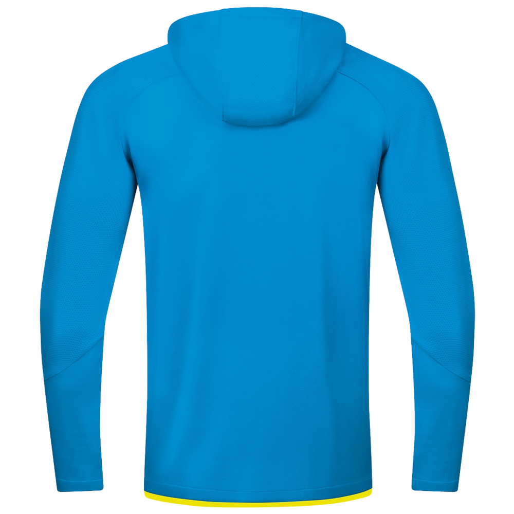 TRAINING JACKET JAKO CHALLENGE WITH HOOD, JAKO BLUE-NEON YELLOW MEN. 