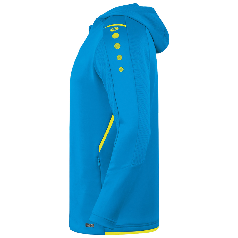 TRAINING JACKET JAKO CHALLENGE WITH HOOD, JAKO BLUE-NEON YELLOW MEN. 