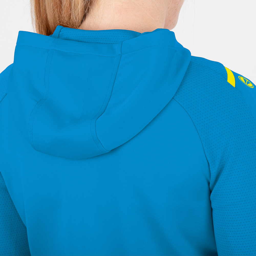 TRAINING JACKET JAKO CHALLENGE WITH HOOD, JAKO BLUE-NEON YELLOW WOMEN. 