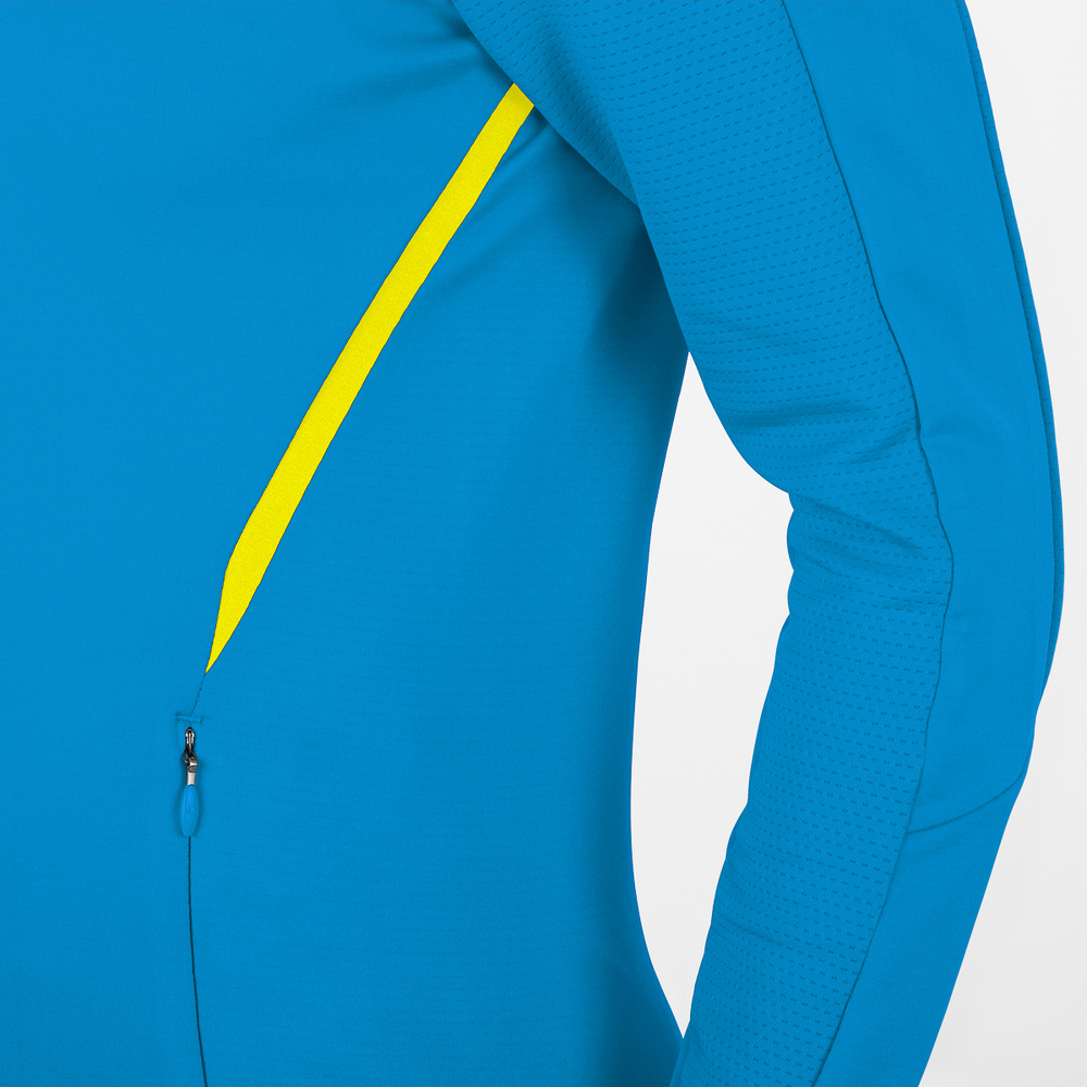 TRAINING JACKET JAKO CHALLENGE WITH HOOD, JAKO BLUE-NEON YELLOW WOMEN. 