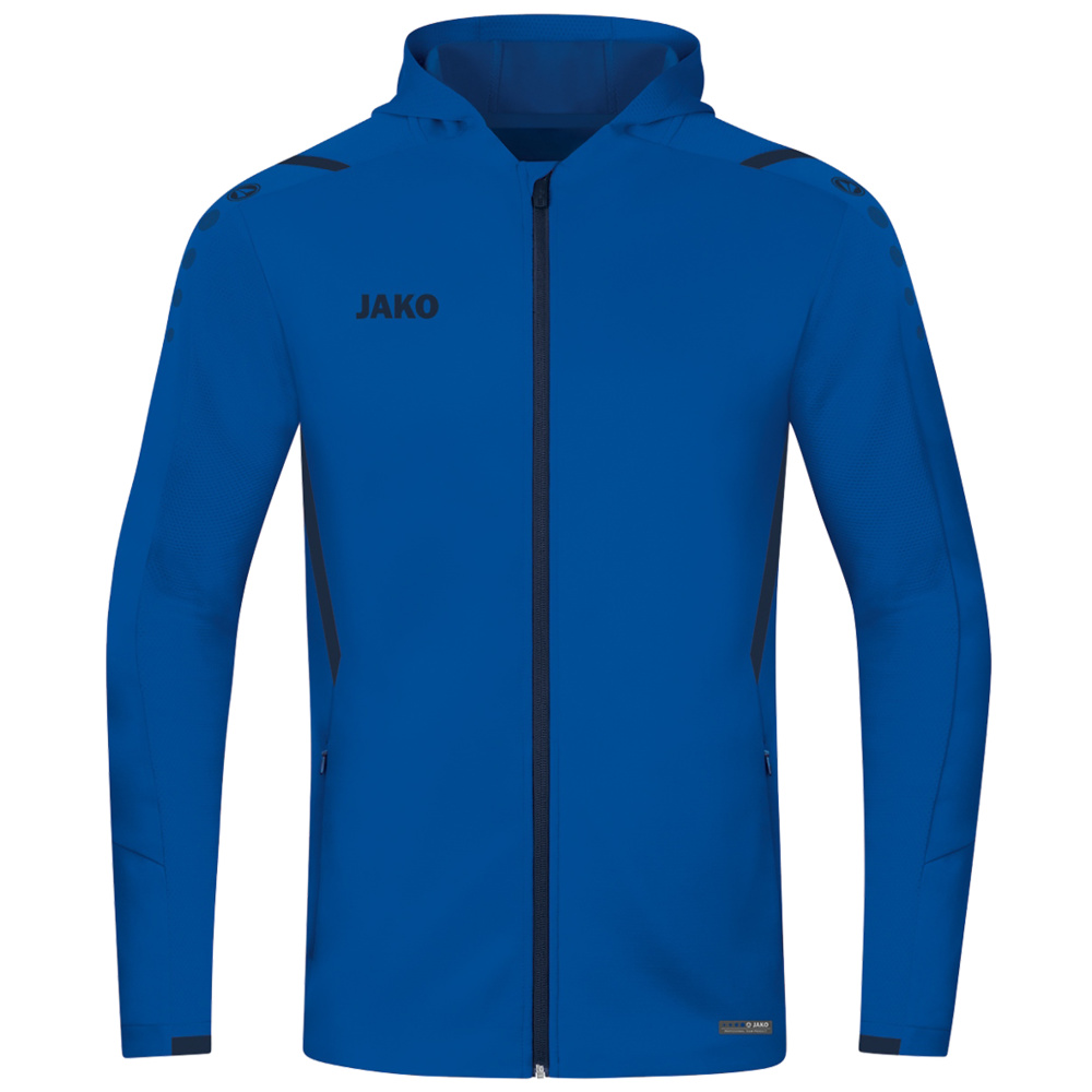 TRAINING JACKET JAKO CHALLENGE WITH HOOD, ROYAL-SEABLUE KIDS. 