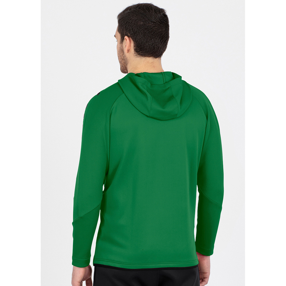 TRAINING JACKET JAKO CHALLENGE WITH HOOD, SPORT GREEN-BLACK KIDS. 