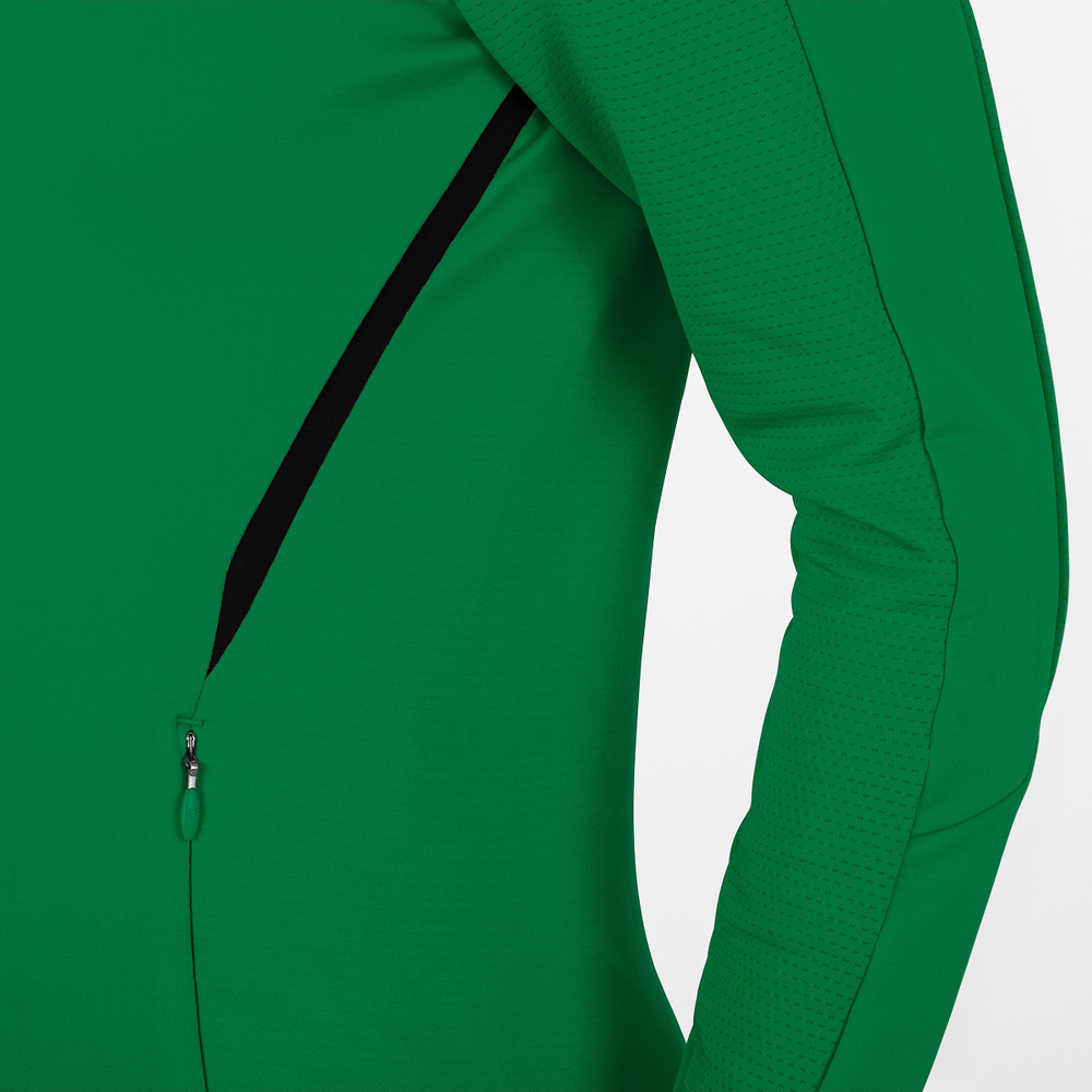 TRAINING JACKET JAKO CHALLENGE WITH HOOD, SPORT GREEN-BLACK WOMEN. 