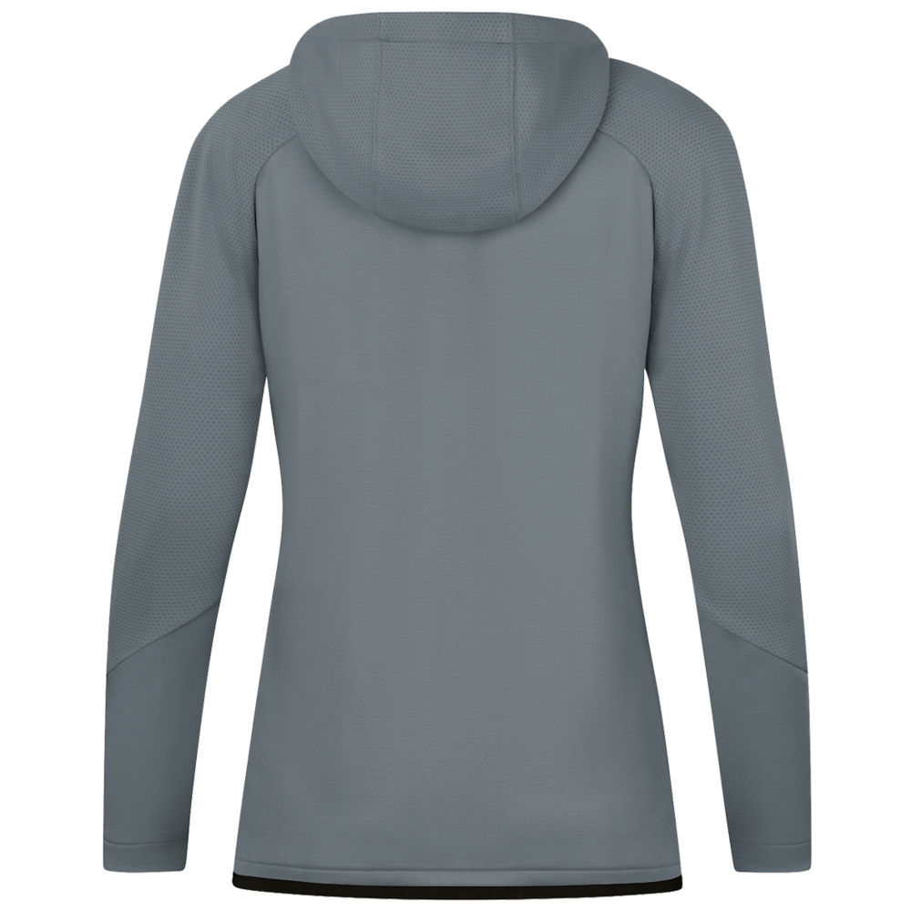 TRAINING JACKET JAKO CHALLENGE WITH HOOD, STONE GREY-BLACK WOMEN. 