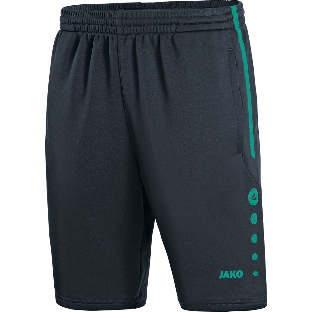 TRAINING SHORTS JAKO ACTIVE, ANTHRACITE-TURQUOISE KIDS. 