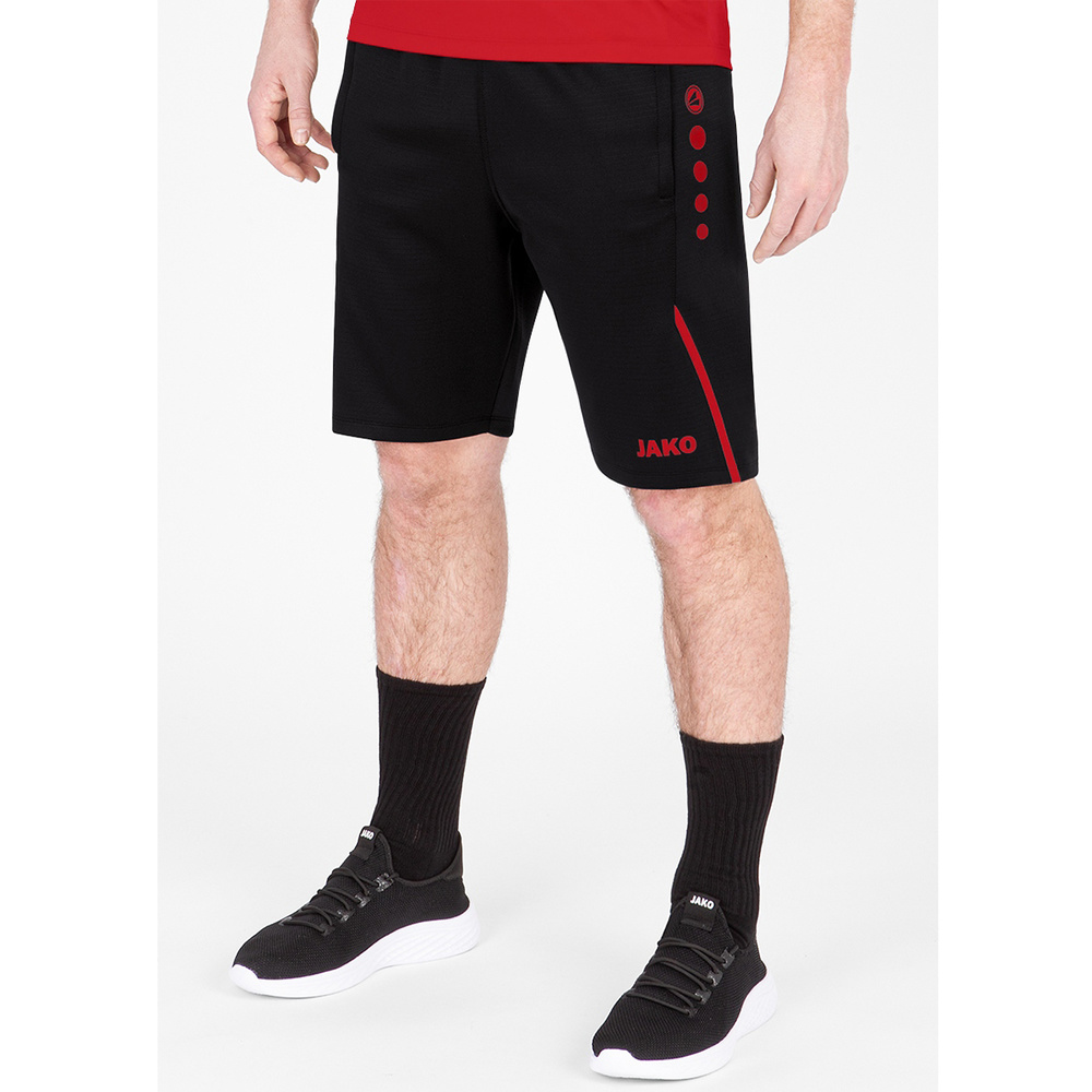 TRAINING SHORTS JAKO CHALLENGE, BLACK-RED KIDS. 