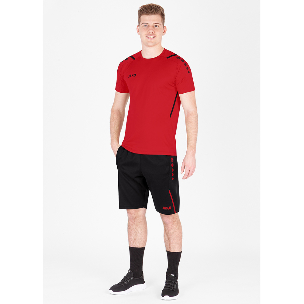 TRAINING SHORTS JAKO CHALLENGE, BLACK-RED KIDS. 