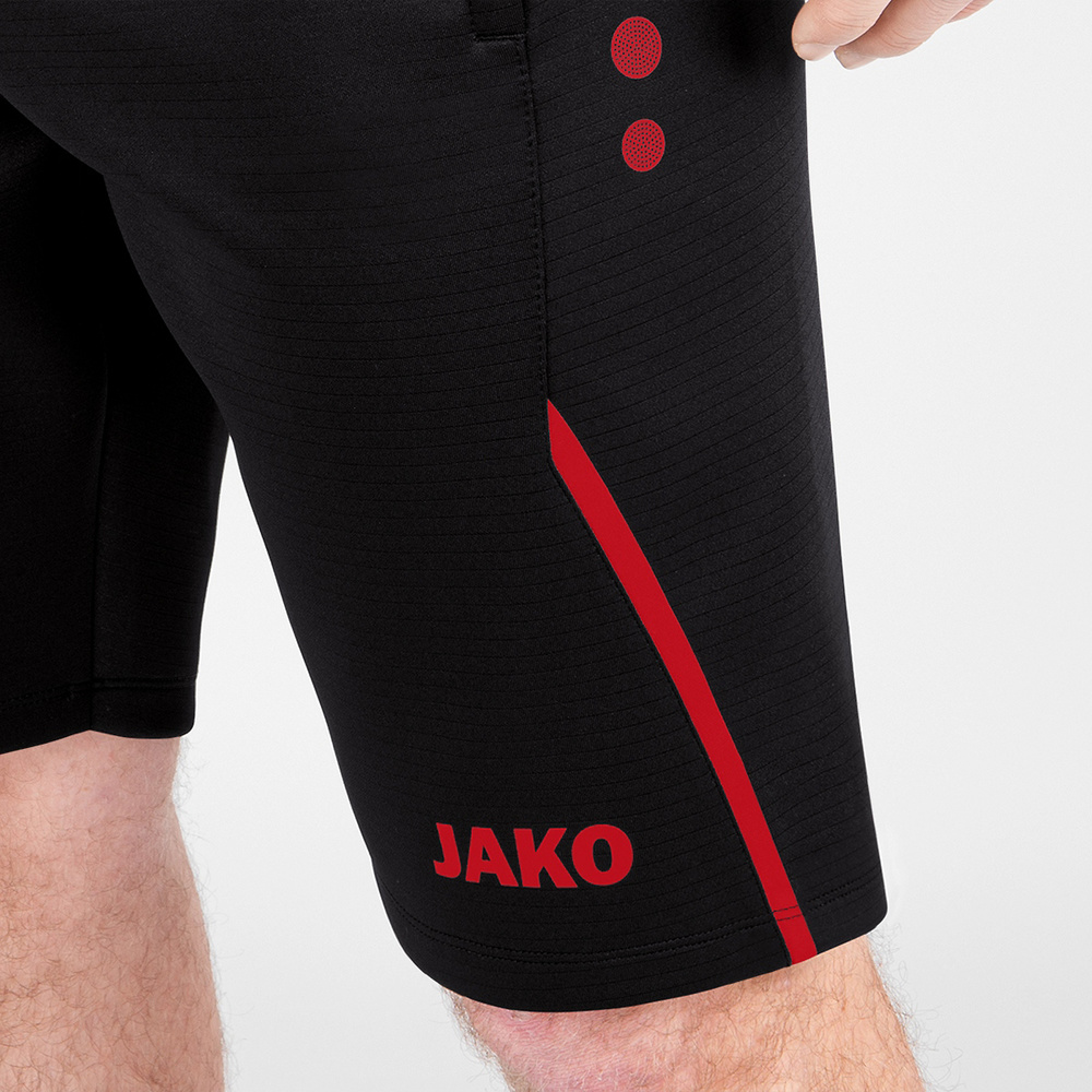 TRAINING SHORTS JAKO CHALLENGE, BLACK-RED KIDS. 