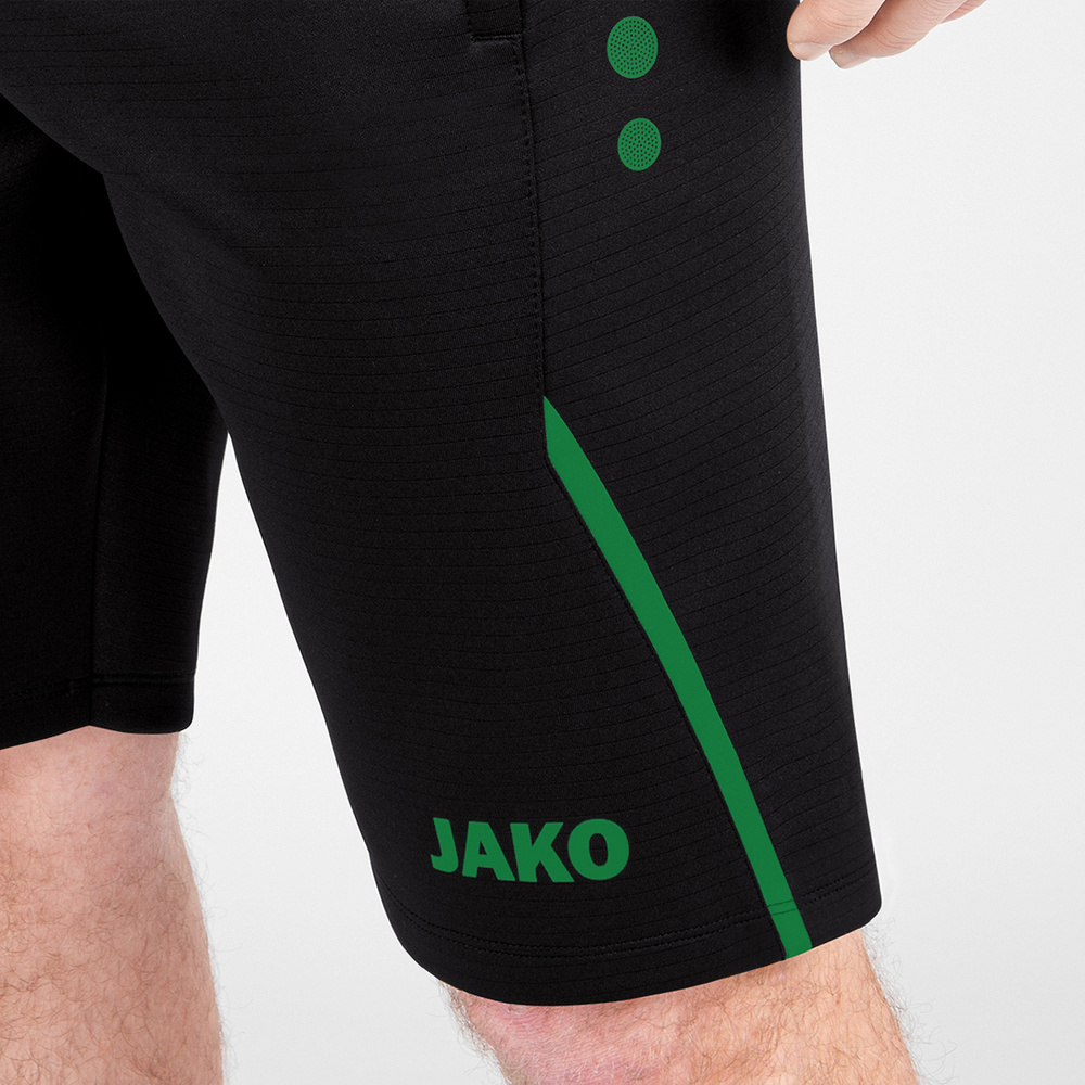 TRAINING SHORTS JAKO CHALLENGE, BLACK-SPORT GREEN MEN. 