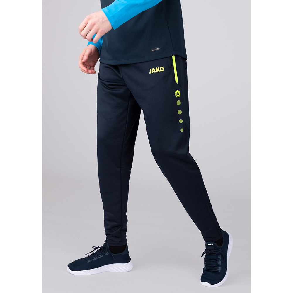 TRAINING TROUSERS JAKO ALLROUND, SEABLUE-NEON YELLOW KIDS. 