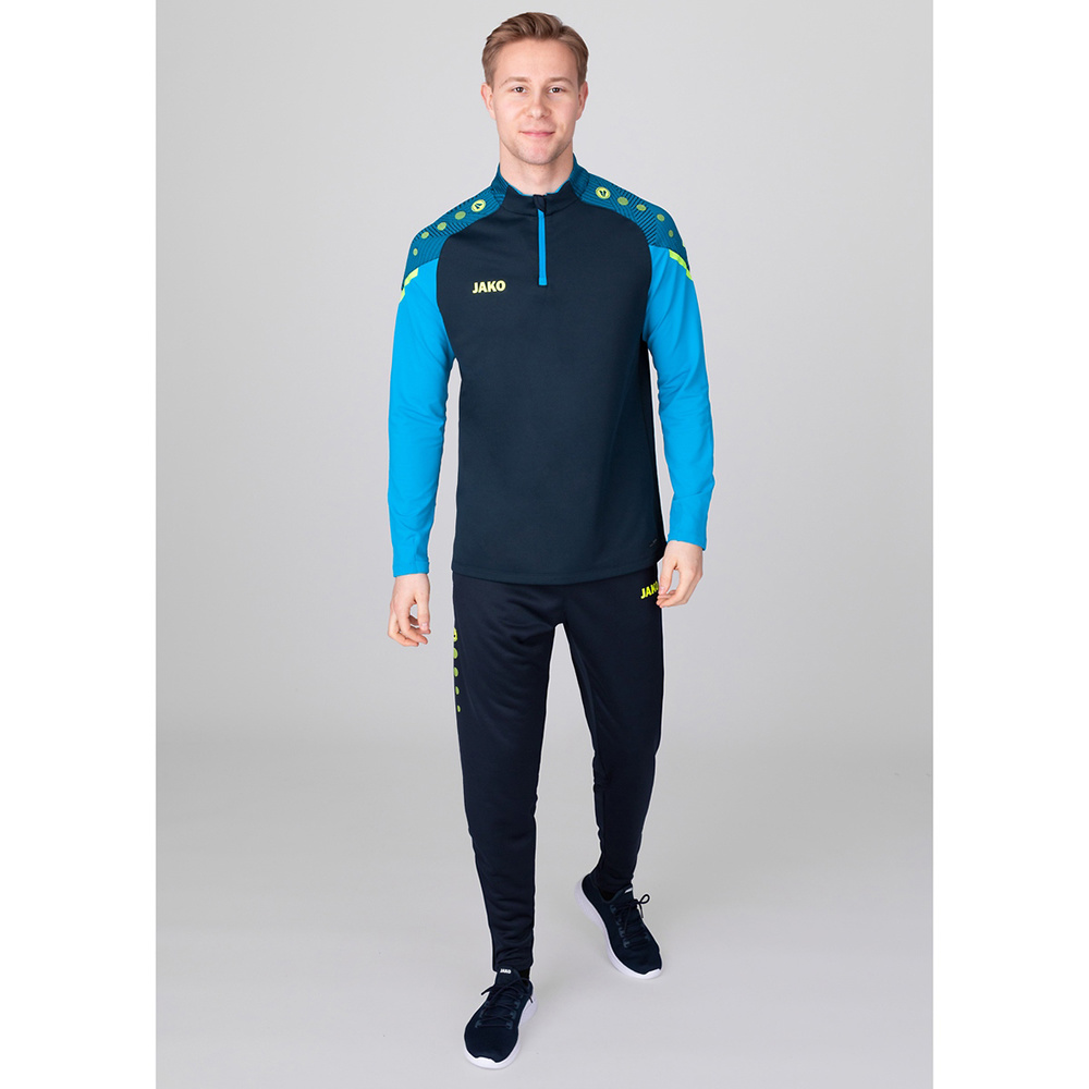 TRAINING TROUSERS JAKO ALLROUND, SEABLUE-NEON YELLOW MEN. 