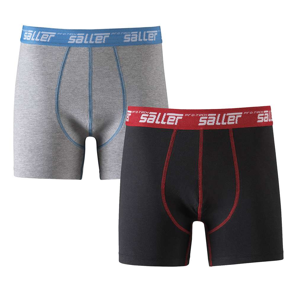 TWO PACK BOXER SHORT (GREY-BLACK). 