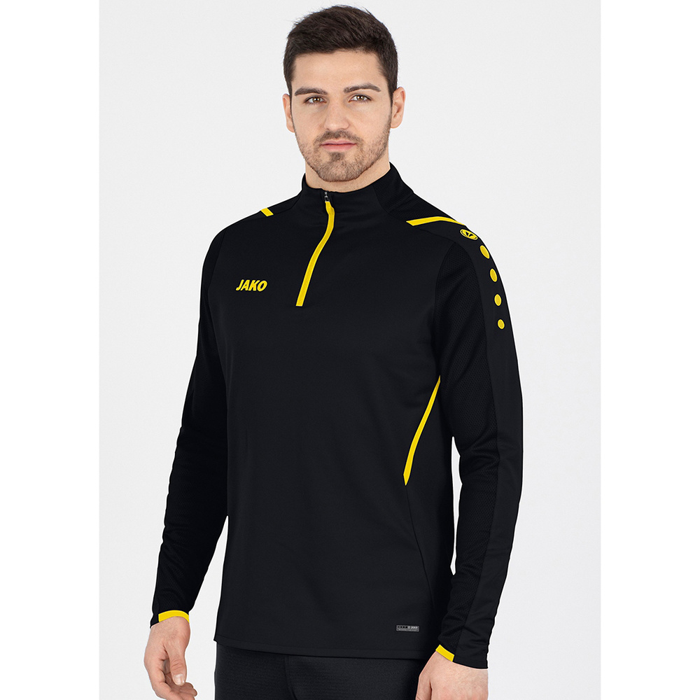 ZIP TOP JAKO CHALLENGE, BLACK-CITRO MEN. 