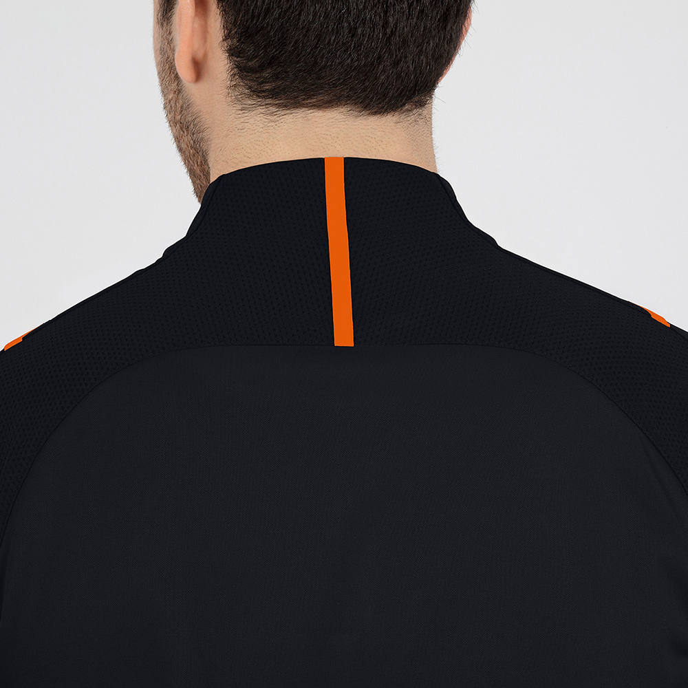 ZIP TOP JAKO CHALLENGE, BLACK-NEON ORANGE KIDS. 