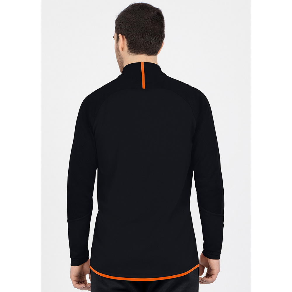 ZIP TOP JAKO CHALLENGE, BLACK-NEON ORANGE MEN. 