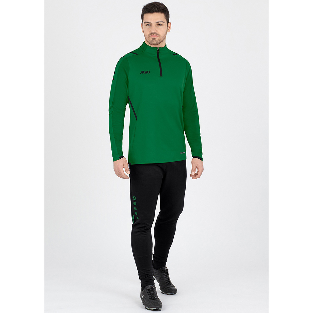 ZIP TOP JAKO CHALLENGE, SPORT GREEN-BLACK KIDS. 