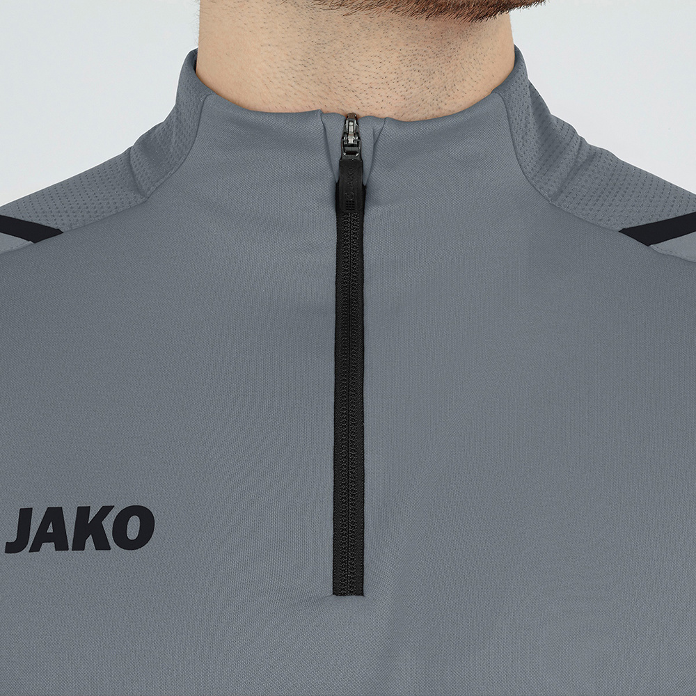 ZIP TOP JAKO CHALLENGE, STONE GREY-BLACK KIDS. 