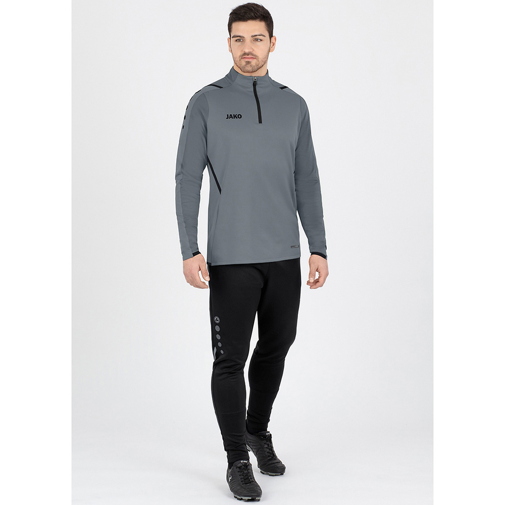 ZIP TOP JAKO CHALLENGE, STONE GREY-BLACK MEN. 