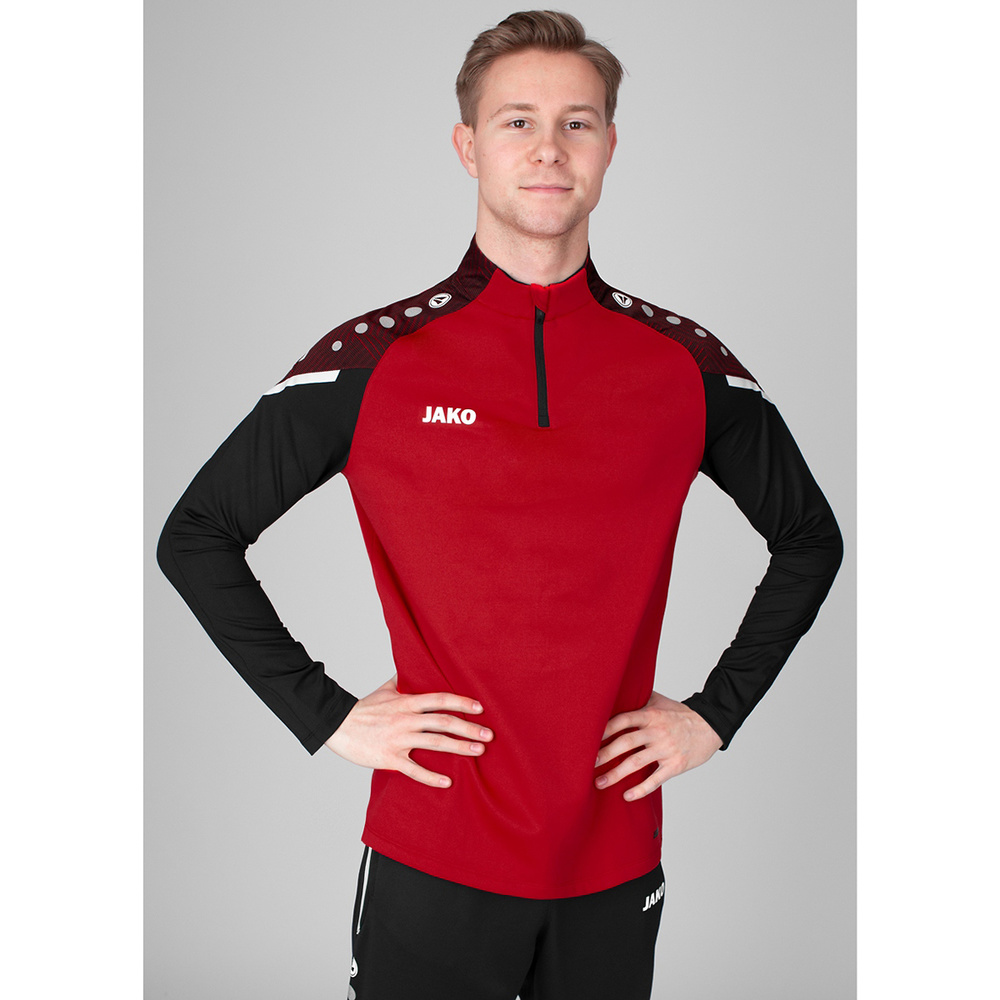 ZIP TOP JAKO PERFORMANCE, RED-BLACK MEN. 