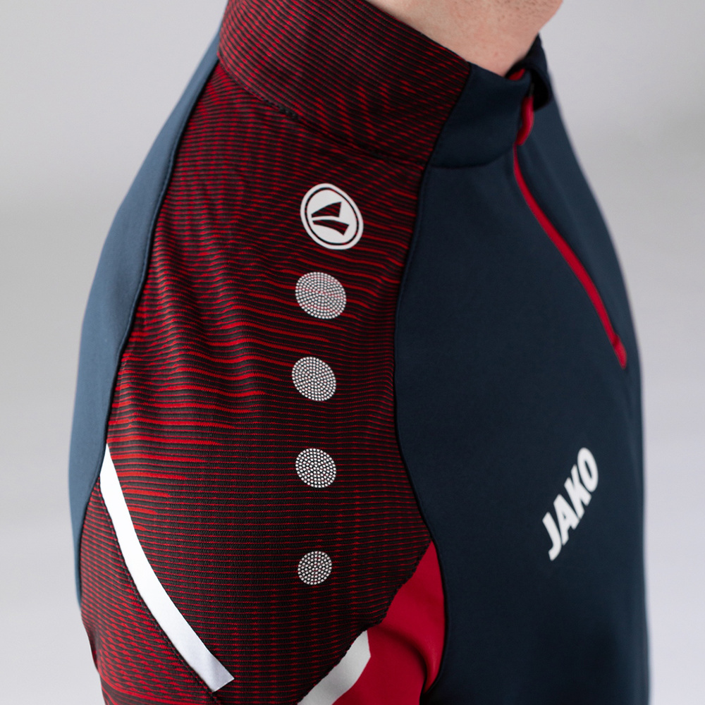 ZIP TOP JAKO PERFORMANCE, SEABLUE-RED MEN. 