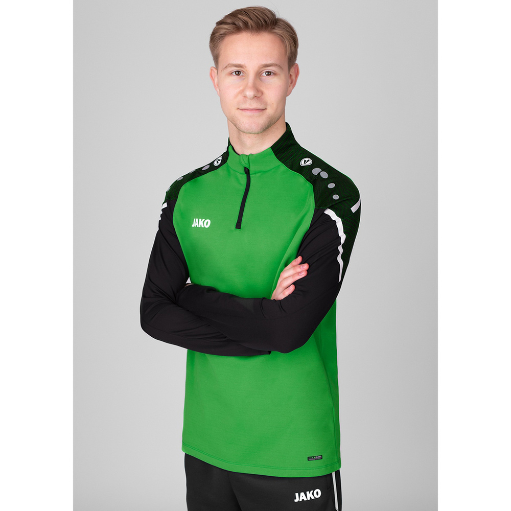 ZIP TOP JAKO PERFORMANCE, SOFT GREEN-BLACK KIDS. 