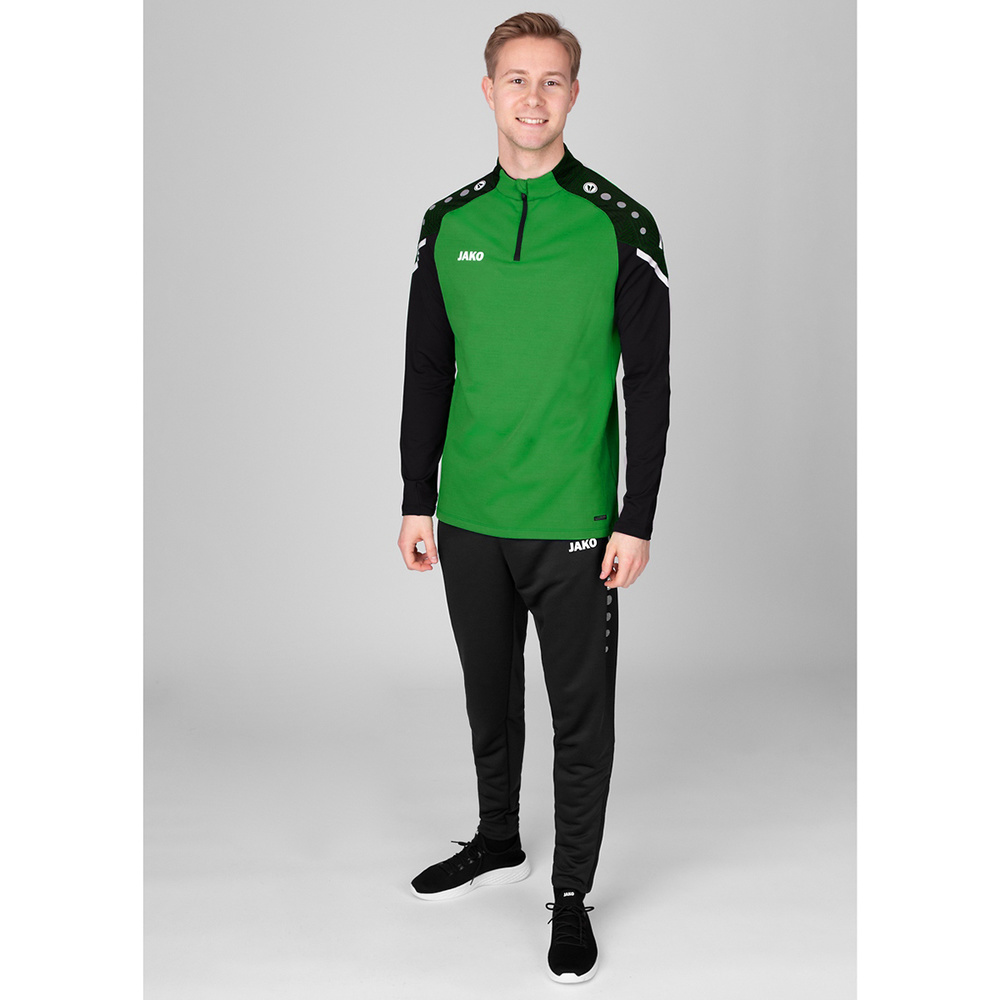 ZIP TOP JAKO PERFORMANCE, SOFT GREEN-BLACK MEN. 