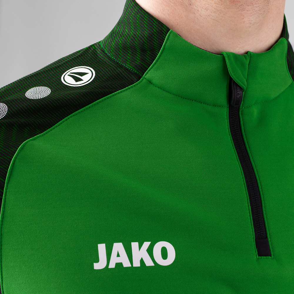 ZIP TOP JAKO PERFORMANCE, SOFT GREEN-BLACK MEN. 