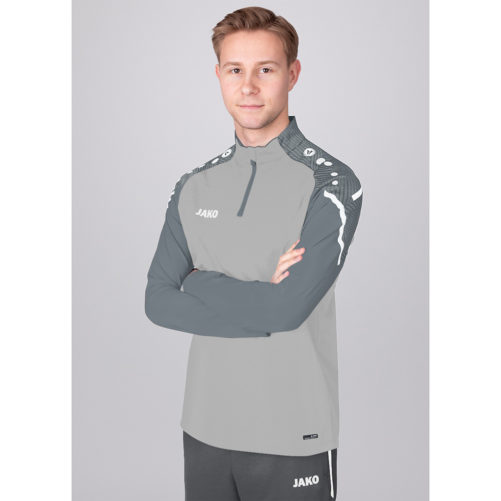 ZIP TOP JAKO PERFORMANCE, SOFT GREY-STONE GREY MEN. 