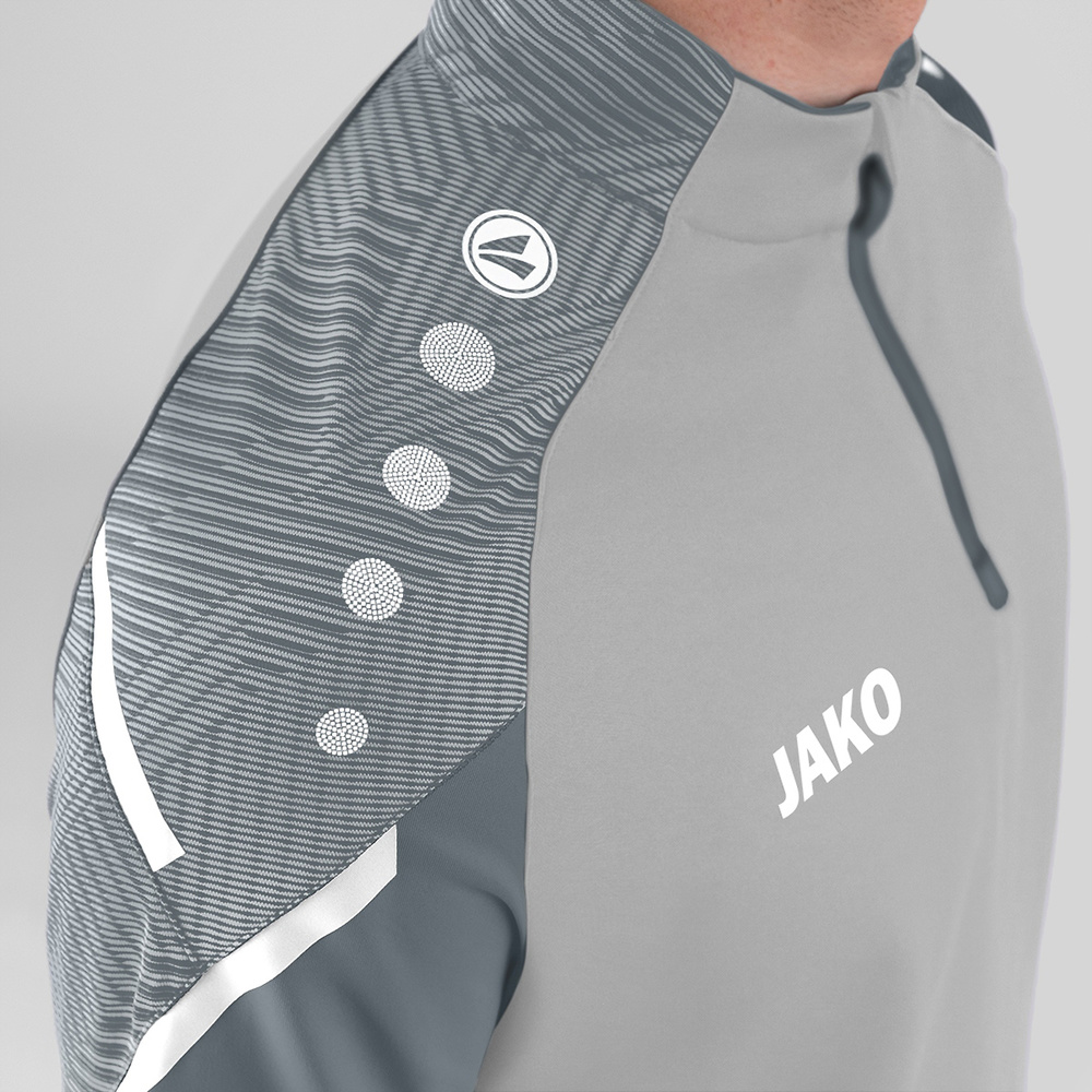 ZIP TOP JAKO PERFORMANCE, SOFT GREY-STONE GREY MEN. 