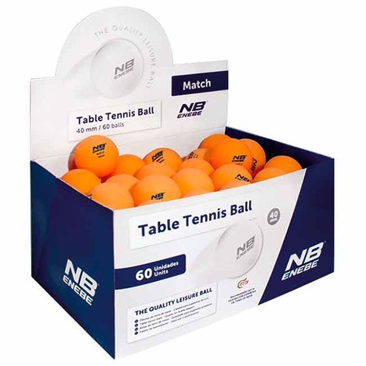 CAJA 60 PELOTAS NB MATCH 40 MM. NARANJA.