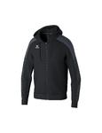 CHAQUETA ERIMA EVO STAR ENTRENAMIENTO CON CAPUCHA, NEGRO-GRIS PIZARRA-HOMBRE