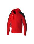 CHAQUETA ERIMA EVO STAR ENTRENAMIENTO CON CAPUCHA, ROJO-NEGRO-HOMBRE