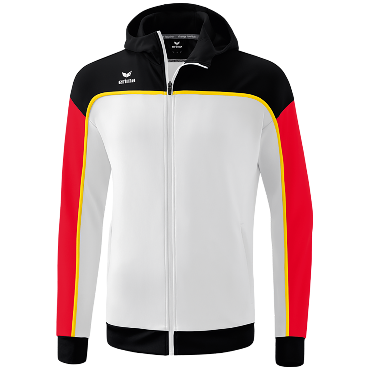 ERIMA CHANGE TRAINING JACKET WITH HOOD, WHITE-BLACK-RED KIDS.