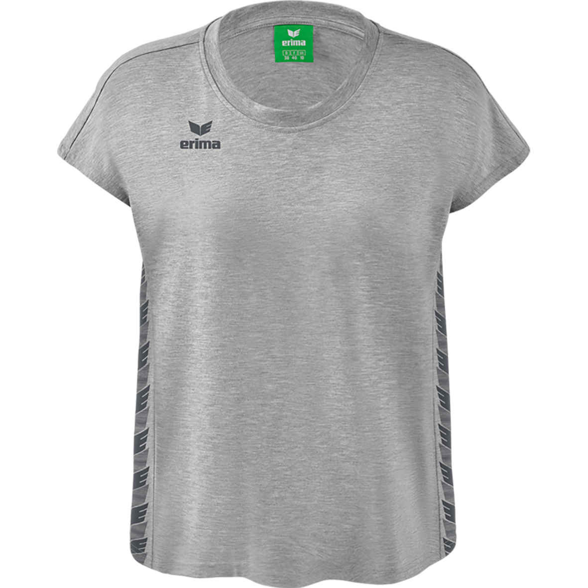 ERIMA ESSENTIAL TEAM T-SHIRT, LIGHT GREY MARL-SLATE GREY WOMEN.