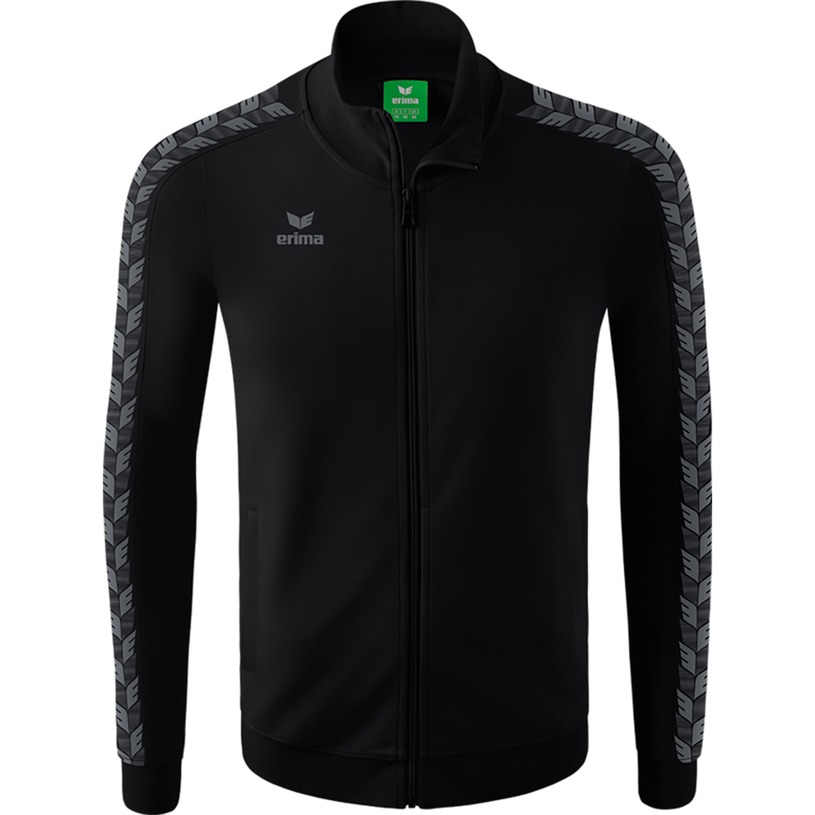 ERIMA ESSENTIAL TEAM TRACK TOP JACKET, BLACK-SLATE GREY KIDS.