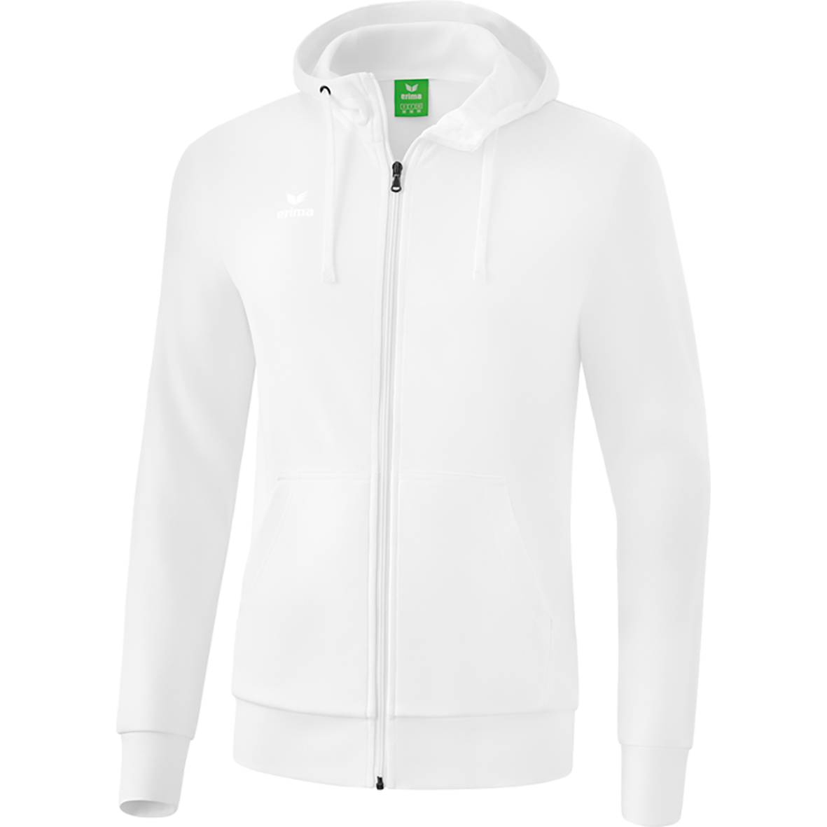 ERIMA HOODED SWEAT JACKET, WHITE KIDS.