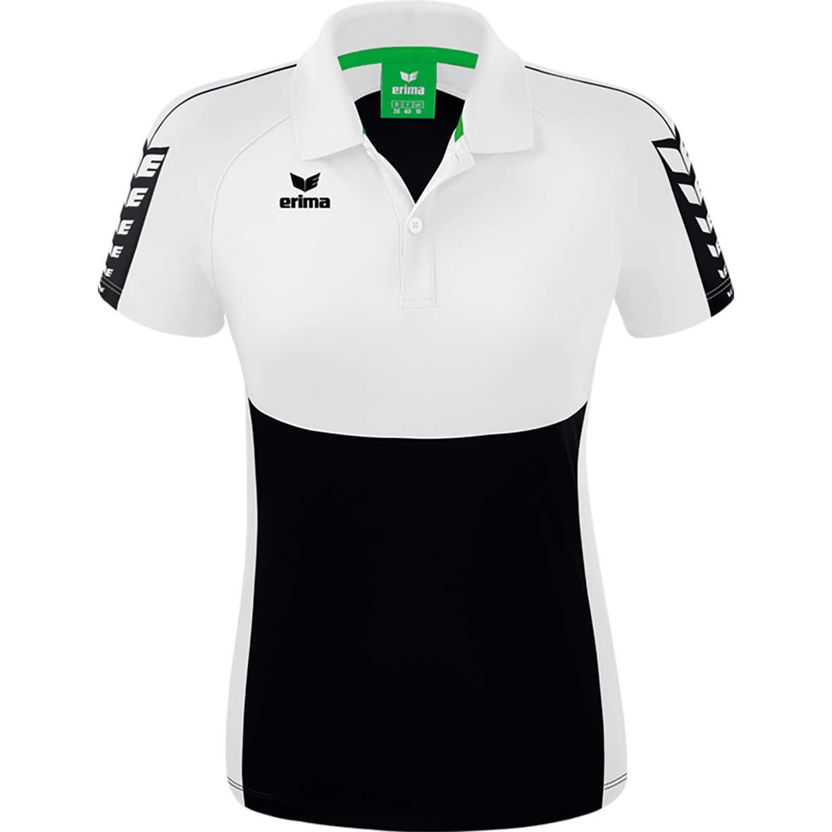 ERIMA SIX WINGS POLO-SHIRT, BLACK-WHITE WOMEN.