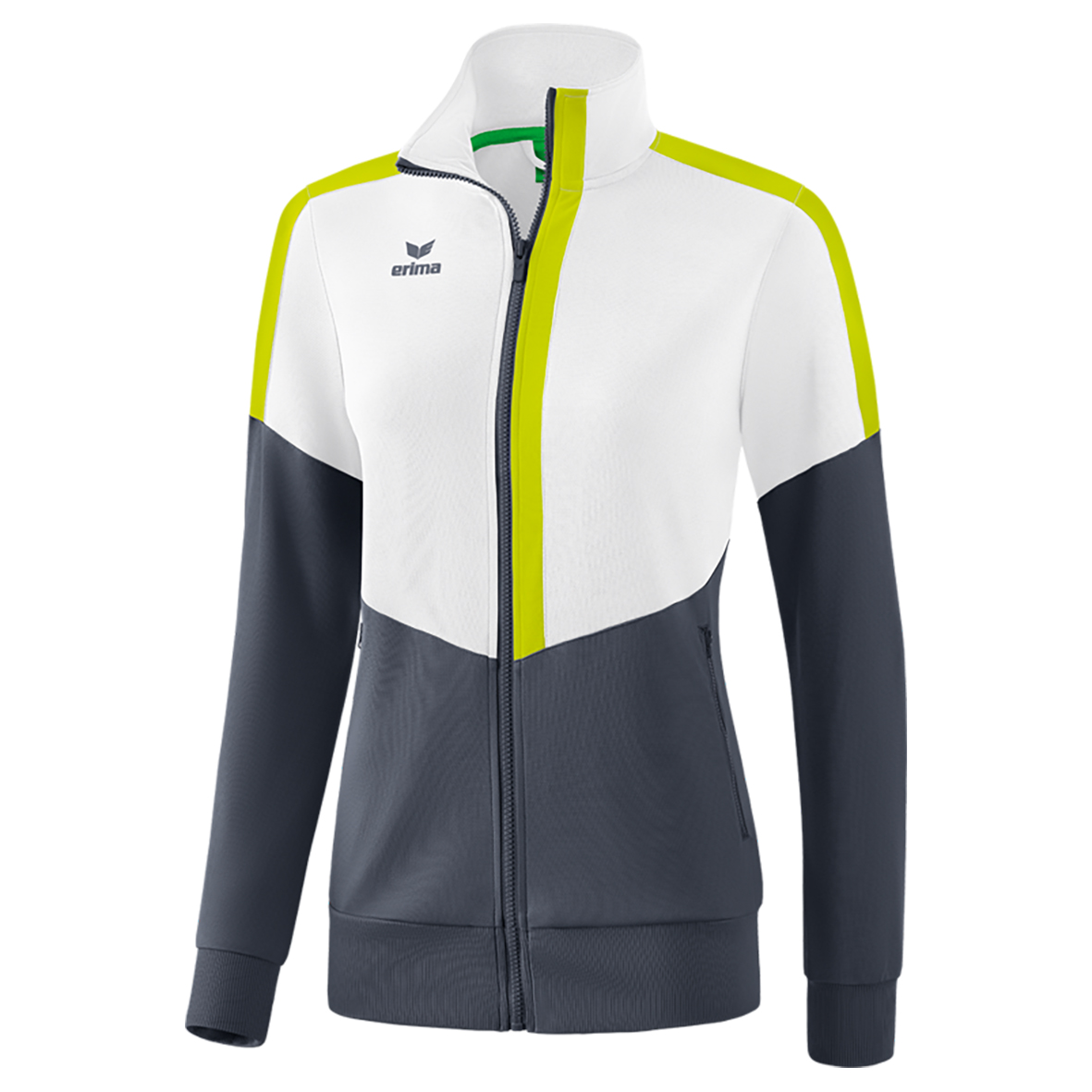 ERIMA SQUAD WORKER JACKET, WHITE-SLATE GREY-LIME WOMEN.