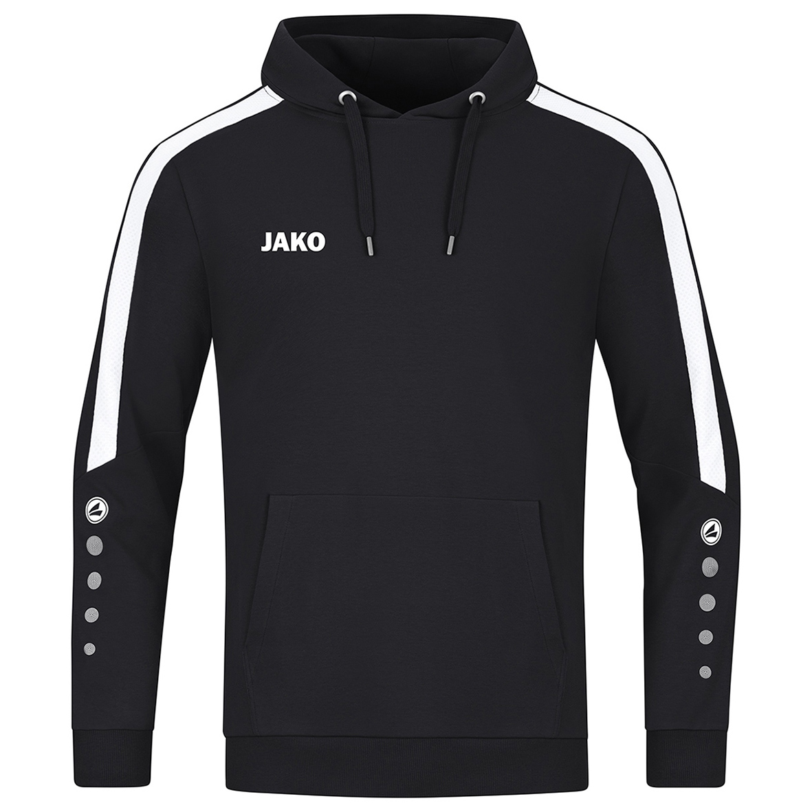 JAKO POWER HOODED JACKET, BLACK-WHITE MEN.