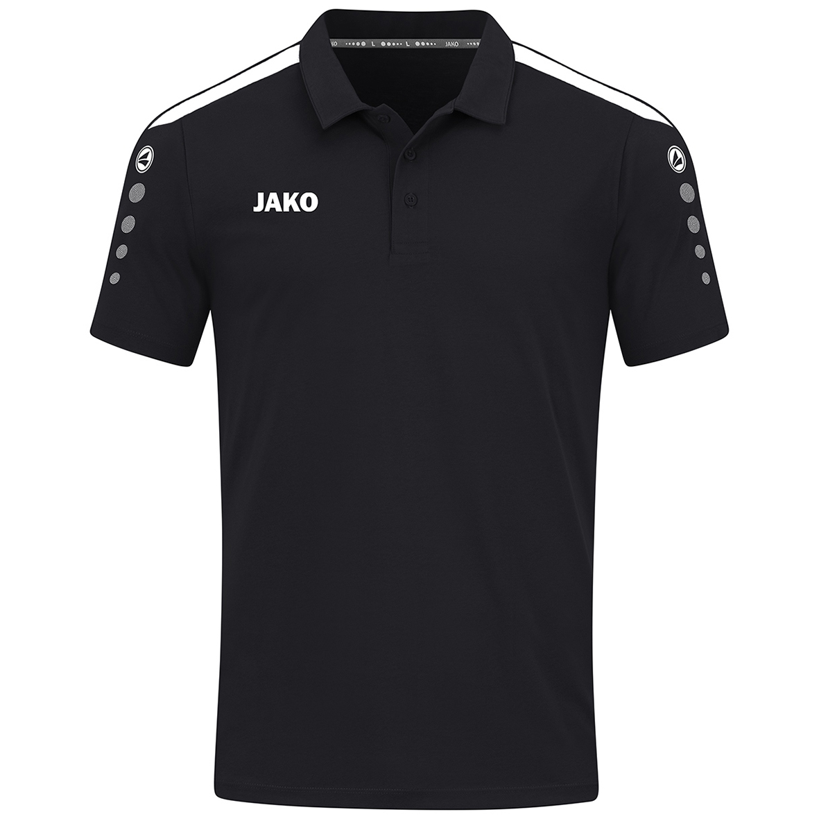 JAKO POWER POLO, BLACK-WHITE WOMEN.