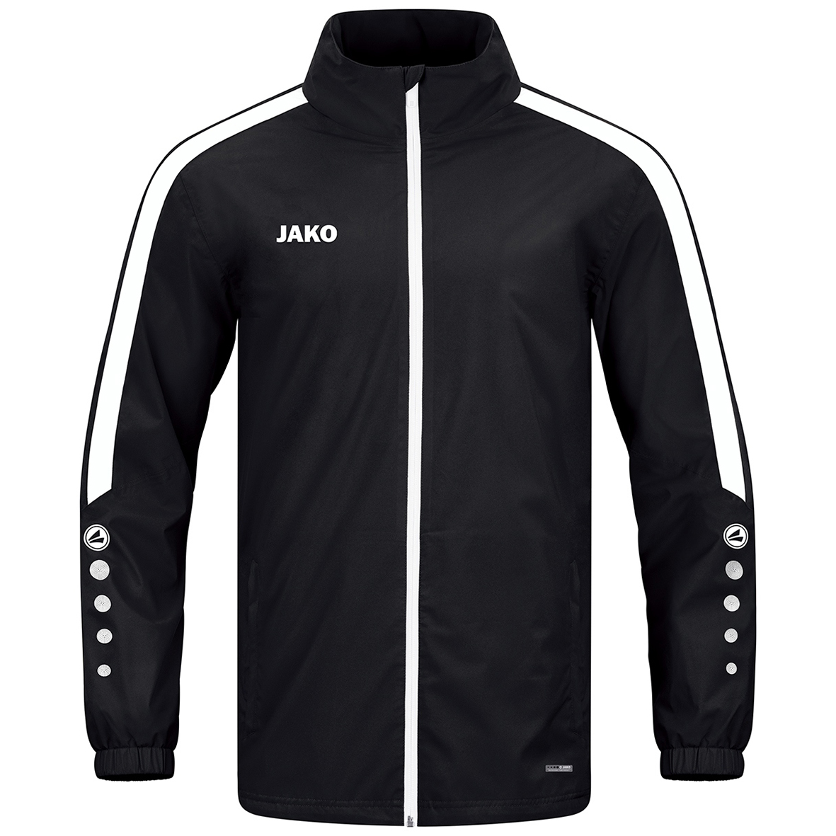 JAKO POWER RAIN JACKET, BLACK-WHITE UNISEX.