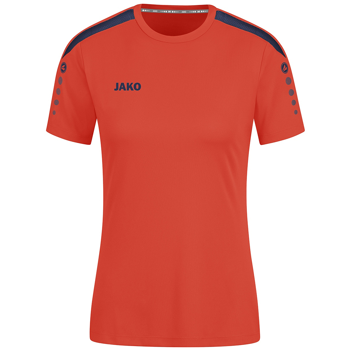 JAKO POWER T-SHIRT SHORT SLEEVE, FLAME-SEABLUE WOMEN.