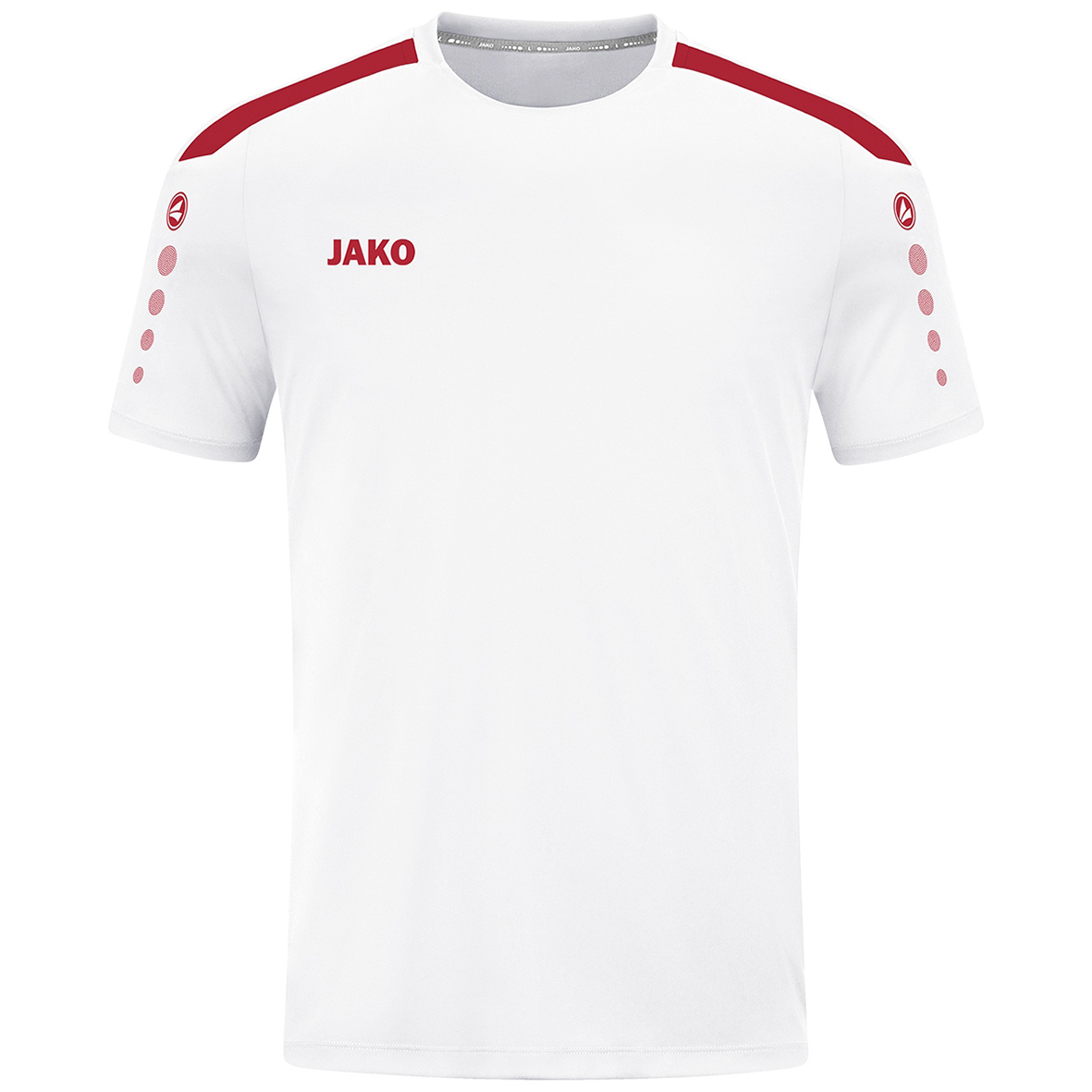 JAKO POWER T-SHIRT SHORT SLEEVE, WHITE-RED KIDS.