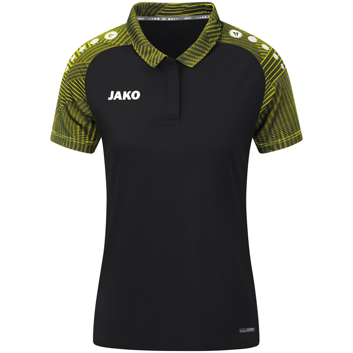 POLO JAKO PERFORMANCE, BLACK-SOFT YELLOW WOMEN.