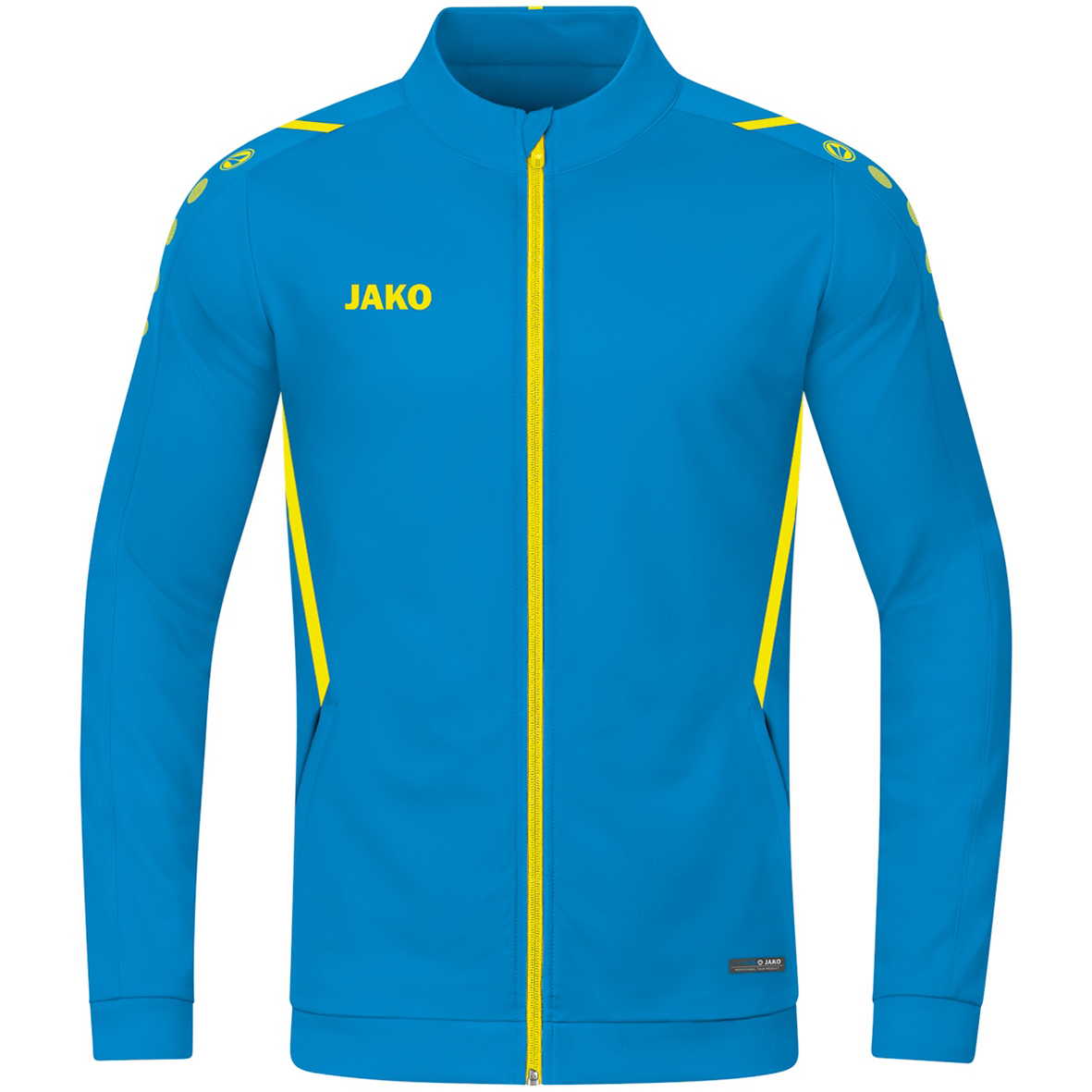 POLYESTER JACKET JAKO CHALLENGE, JAKO BLUE-NEON YELLOW MEN.