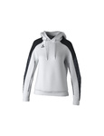 SUDADERA ERIMA EVO STAR CON CAPUCHA, BLANCO-NEGRO-MUJER