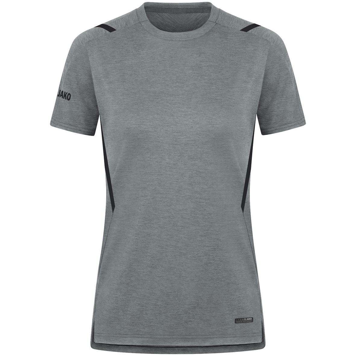 T-SHIRT JAKO CHALLENGE, STONE GREY MELANGE-BLACK WOMEN.