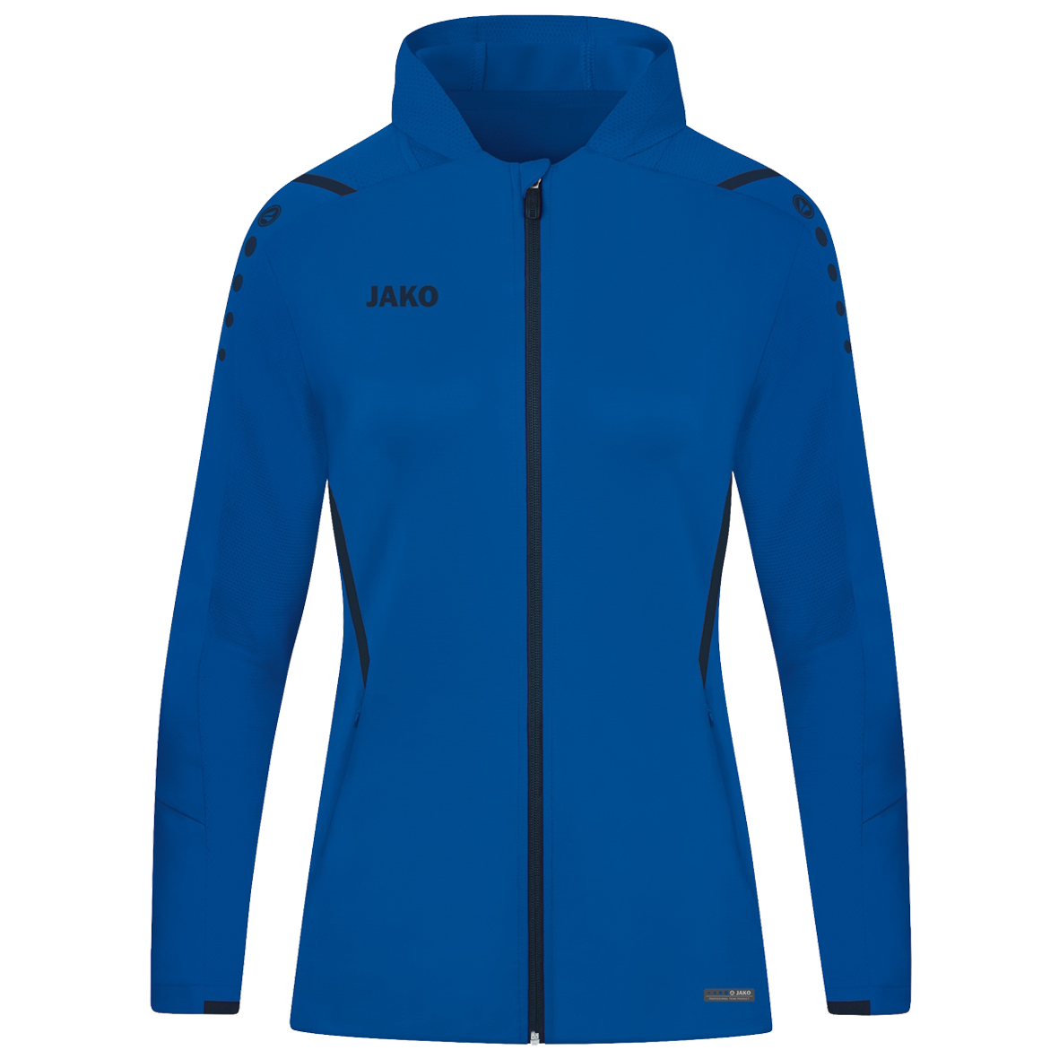 TRAINING JACKET JAKO CHALLENGE WITH HOOD, ROYAL-SEABLUE WOMEN.